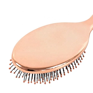 Electroplated brighter cover massage cushion rose gold detangle wet hair brush