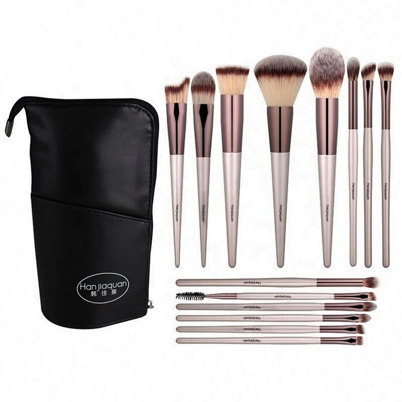 Private Label New 14 Champagne Gold Makeup Cosmetic Brush Set Blush Eye Shadow Tool
