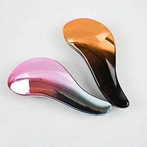Professional Hot Sale Electroplated Surface Two-Colors Customized Logo Hairbrush