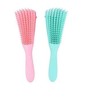 Custom Logo Eight Moving Arms Head Curve Vent Fast Drying Detangling Hair Brush for curly wig thick hair