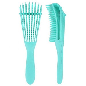 4 colors fast drying 8 rows anti static cleaner edge flat filament top nylon bristles self cleaning hair brush