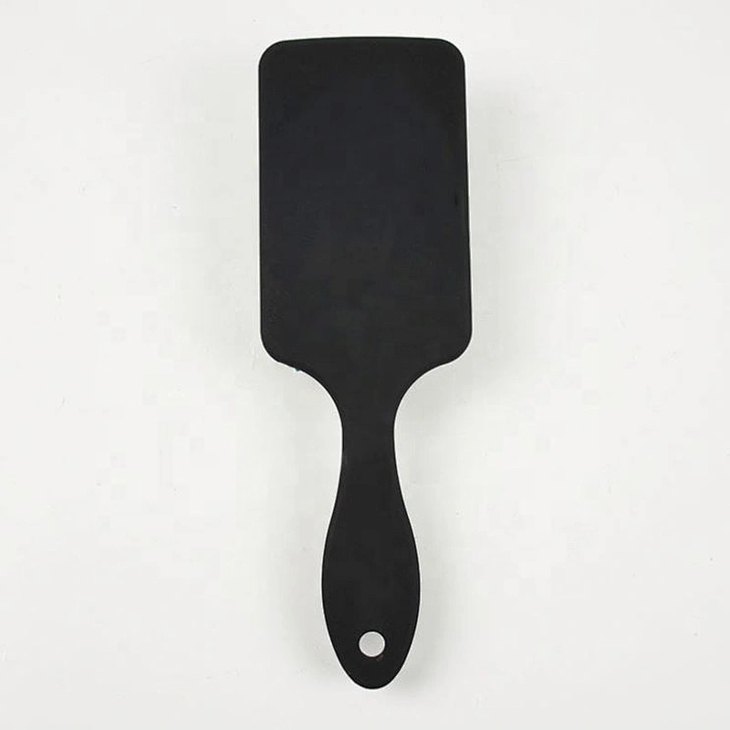 Salon hairbrush black soft touch hair combs and brushes rainbow bristles paddle hair brush
