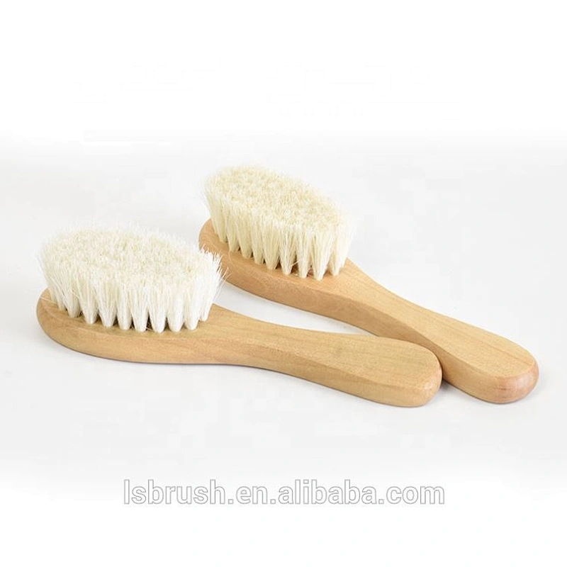 Baby healthy Care Wooden boar bristle baby hair brushes elegant Streamlined hair brush comb set