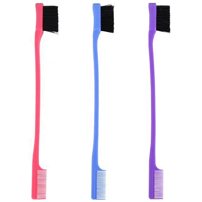 Wholesale hot selling double head teasing beauty brow eyebrow dual-purpose brush edge control comb brush