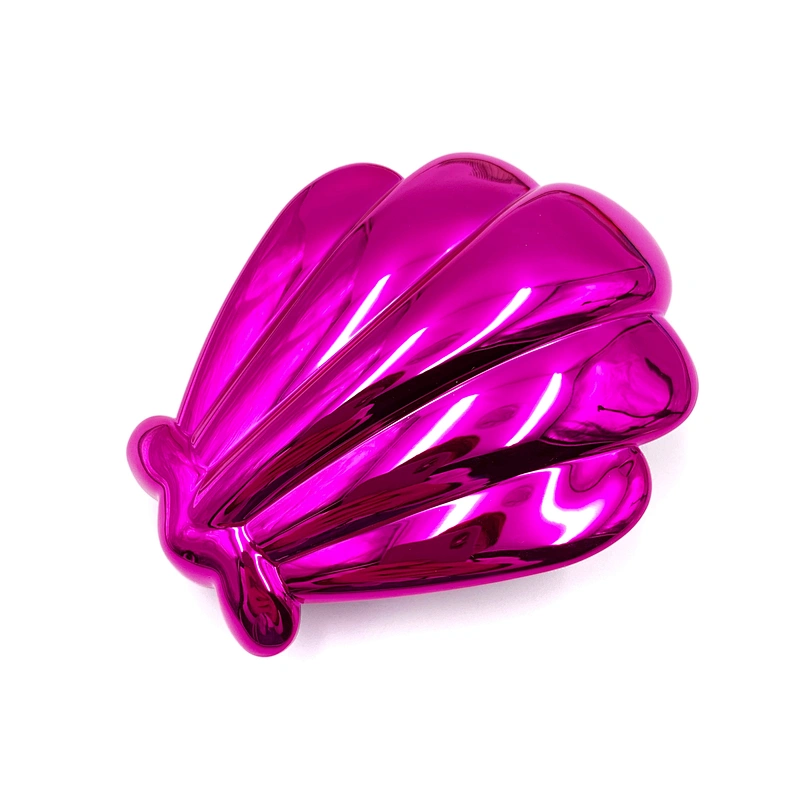 Xinlinda New Design Shell Shape Colorful Bling Plastic Detangling Hair Brush