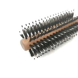 wholesale custom logo wooden 100% boar bristle hard wave crown hair brush curved for mens