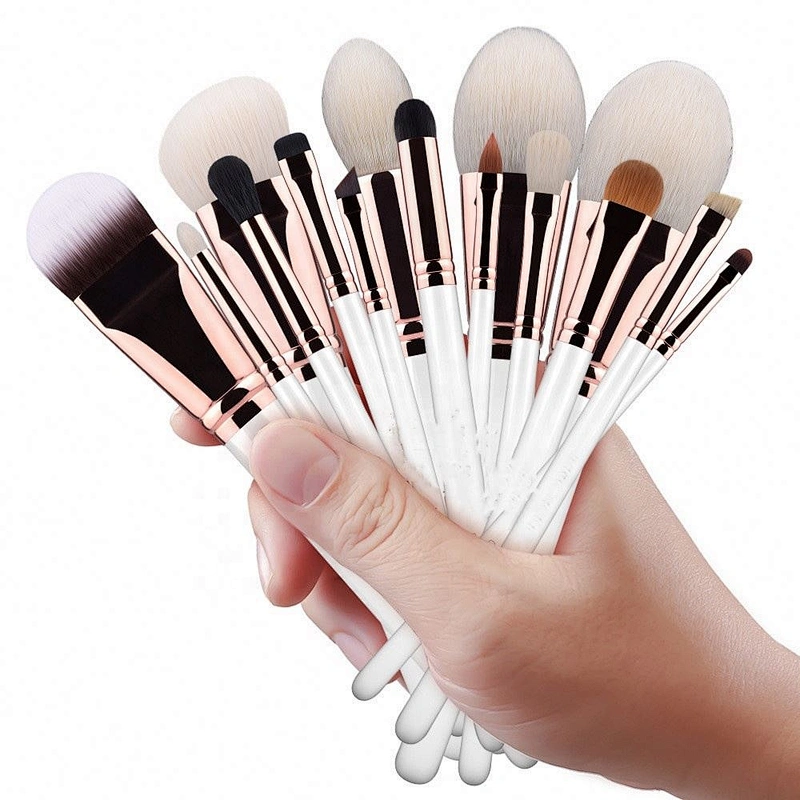 2019 Private Label High End 15 Pieces Professional Cosmetic Makeup Brushes Set With Pure Handcraft Custom Color