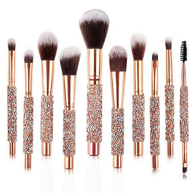 Custom Personalized Handmade 10 Pieces Diamond Handle Makeup Brush