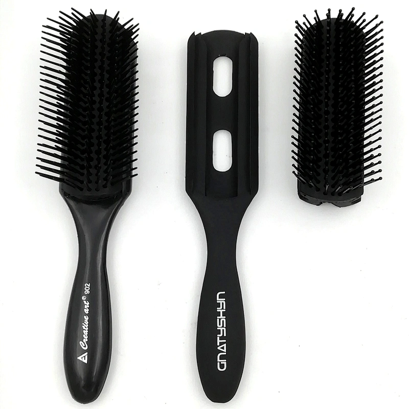 Classic Easy Clean Removable Denman Styling Bling Handle Brush Pad 5 7 9 Row Hairbrush