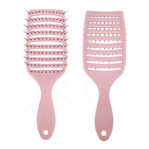 Cheap matt soft touch pink detangling vent brush curly air fast drying ergonomic waves brush