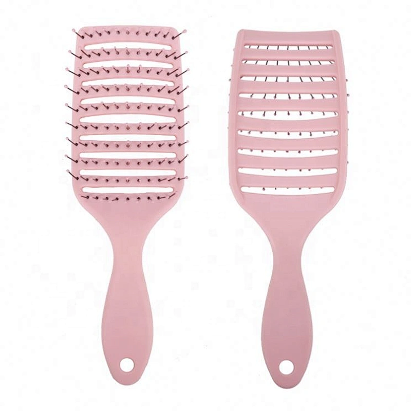Cheap matt soft touch pink detangling vent brush curly air fast drying ergonomic waves brush