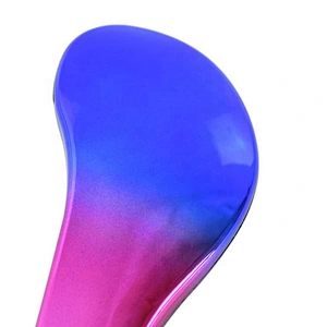 Personal home hair care plastic professional girls electroplating blue private label detangle hair brush