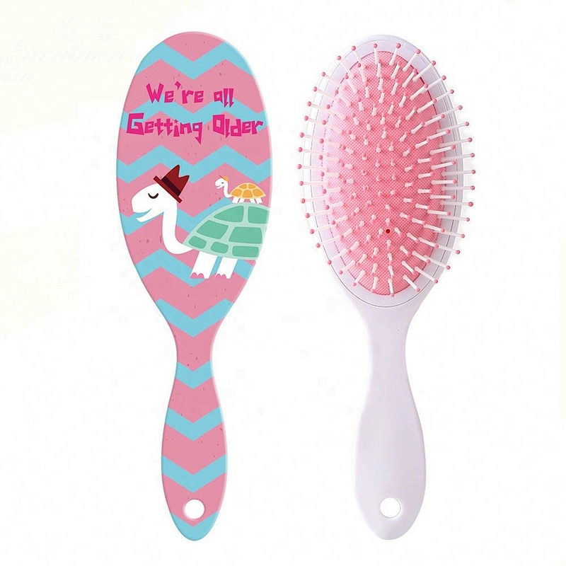 Wholesale Private Label Plastic Handle Nylon Brush Air Cushion Custom Swan Pattern Massage Hair