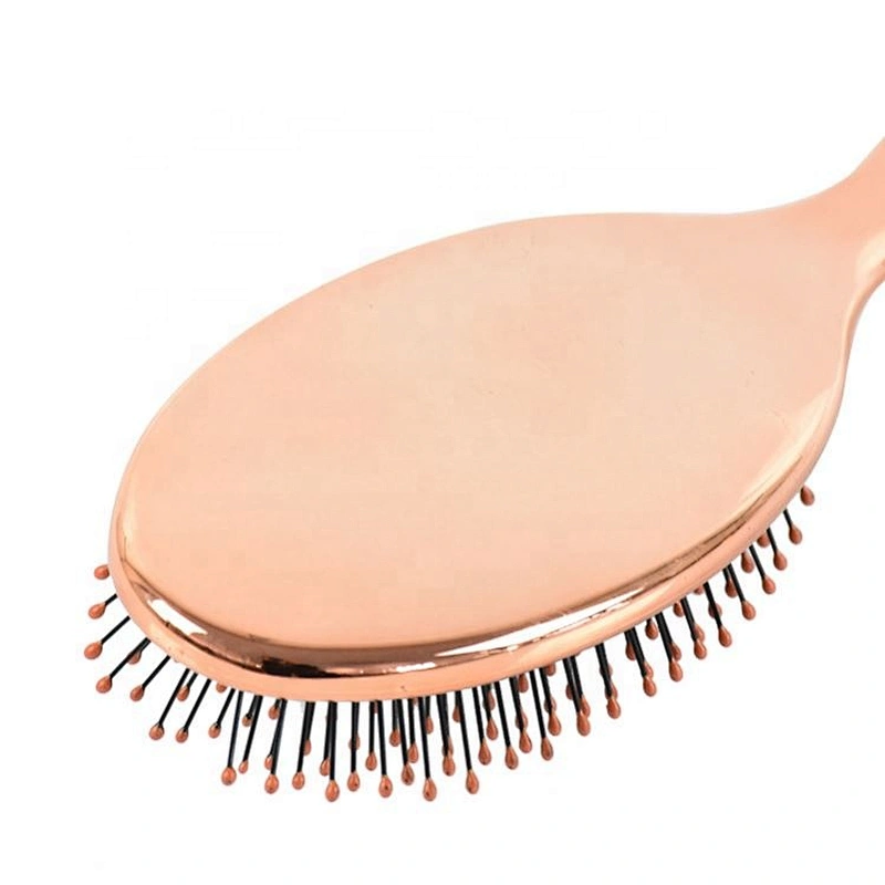 2020 Hot Sale Electroplate Rose Gold Surface Nylon Pins Massage Cushion WET Hair Brush