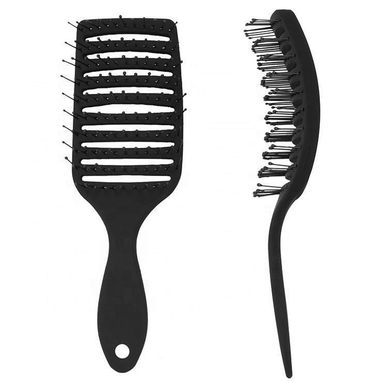2020 New Style Anti-static Black/Pink Color Hair Brush Curved Row Comb Scalp Brush