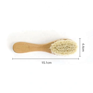 natural wood small kids pocket mini goat hair brush, baby hair brush and comb set