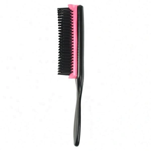 Customized Fashion 9 Row Plastic Nylon Pins Denman Paddle Styling Hair Brush Curly With Logo