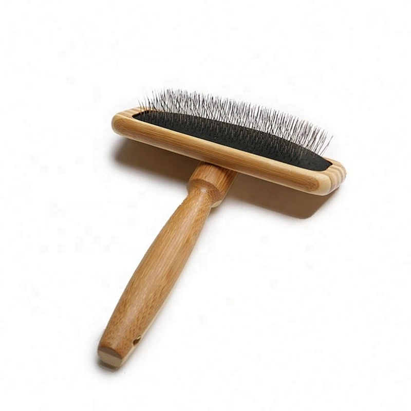 Bamboo Wood Cat Dog Pet Massage Hair Grooming Brush Slicker
