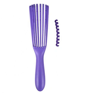Custom-made logo  Fast Drying 8 rows Anti-Static Scalp Massage soft flexible teeth detangler Hair Brush