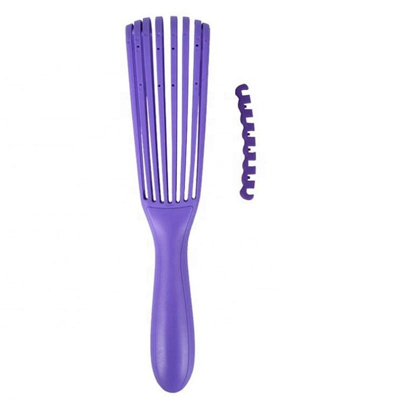 Custom-made logo  Fast Drying 8 rows Anti-Static Scalp Massage soft flexible teeth detangler Hair Brush