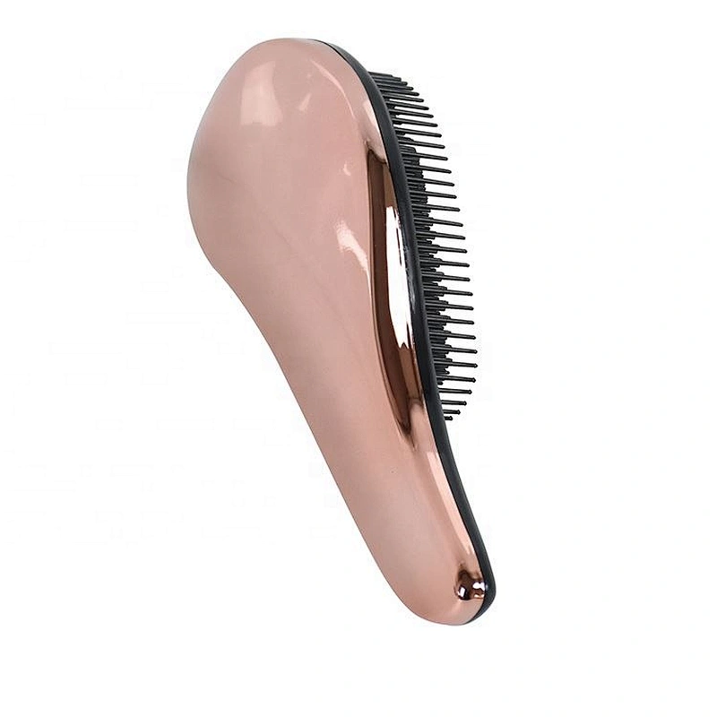 Hot sell personalized Durable Fashion Comfortable Wholesale Rose Gold Detangle electroplated Hair Brush