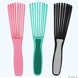 Wholesale Custom Logo Products Eight Rows Detangling Massage Detangle Hair Brush For Curly