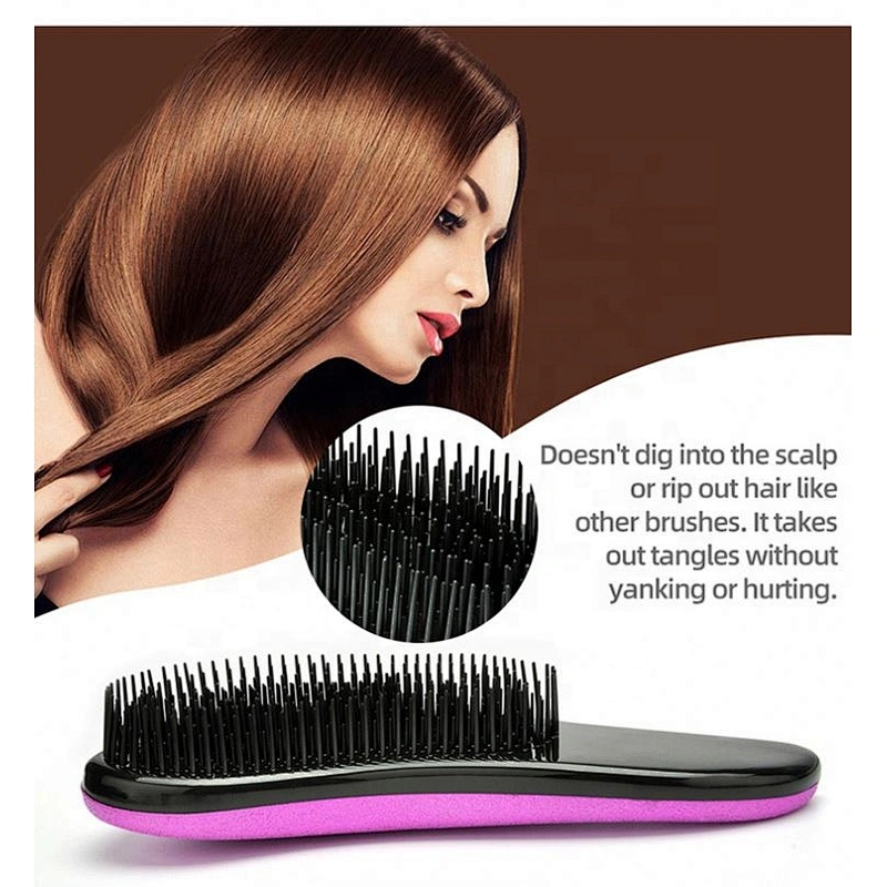 Free Sample Private Label Professional Electroplate Detangling Hair Brush