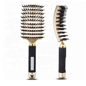 Customized Curved Vented Detangling Wave Brush Boar Bristle Hair