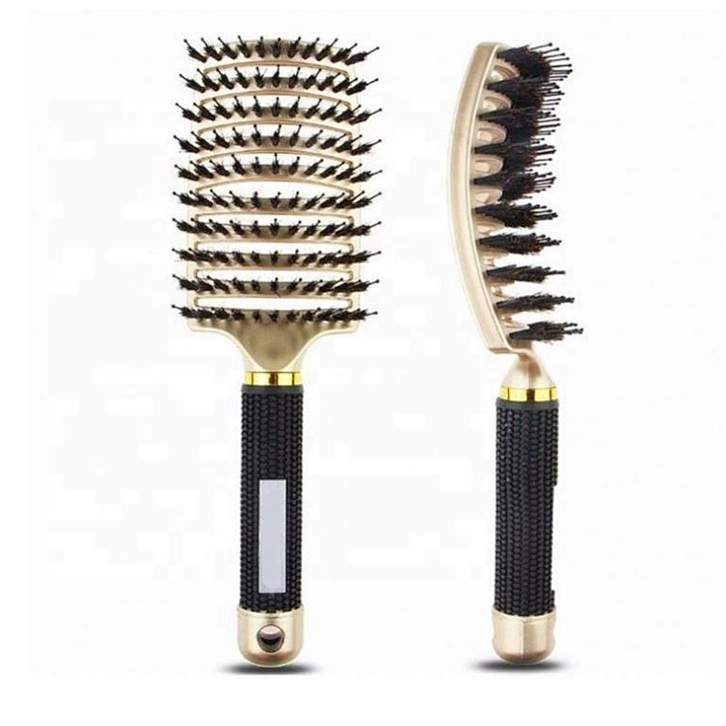Customized Curved Vented Detangling Wave Brush Boar Bristle Hair