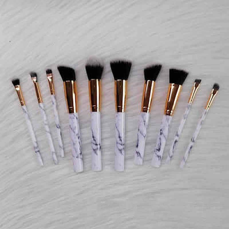 Hot Sale High Quality Marble Cosmetic Brushes 10Pcs Soft Makeup Brush Set