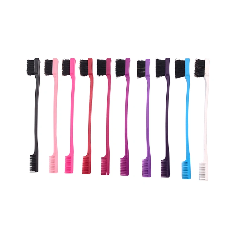 Edge Control Brush 9 Row Cushion Nylon Bristle Denman Detangler Set For Thick Curly Hair Style