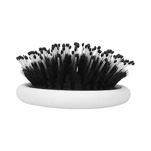 Wholesale anti static private label mix soft nylon and boar bristles white hair massage brush