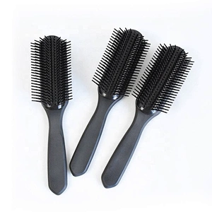 OEM Large Paddle 9 Row Cushion Hair Denman Styling Brush detangling hair brush set With Hard Nylon bristle