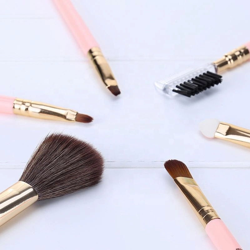 Custom Logo 6Pcs/Set Make Up Cosmetic Tools Facial Foundation Makeup Brushes Set With Plastic Box