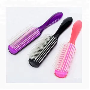 Professional Amazon Hot Sale Denman Nylon Pin Salon 9 Rows Detangling Hair Brush