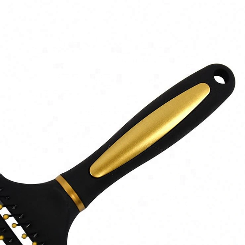 Customized Logo Scalp Massage Curved Vent Detangling Hairbrush Factory Wholesale Luxury Plastic Compact Nylon Waterproof Cushion