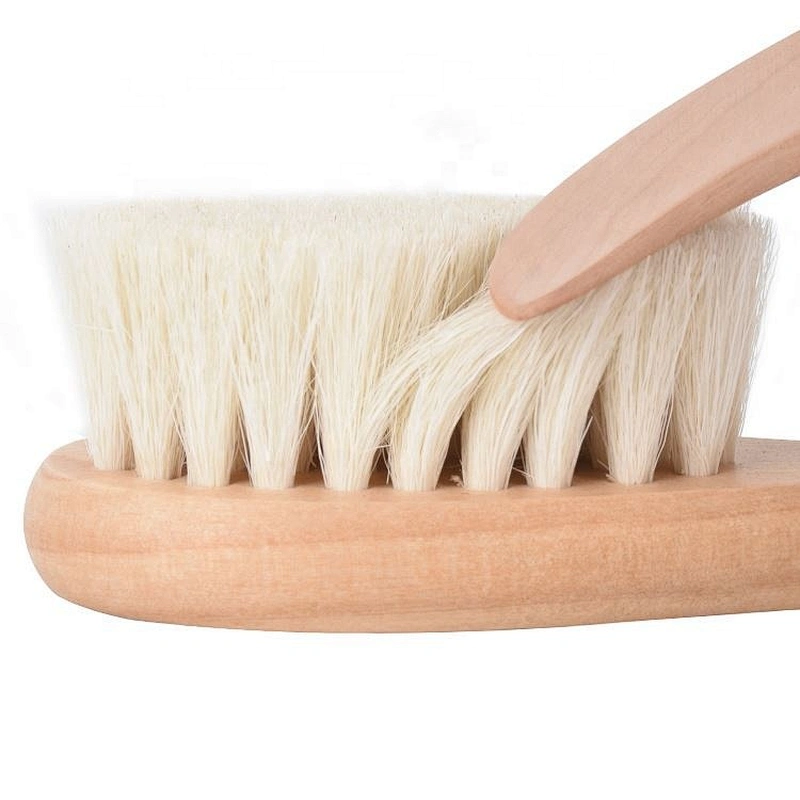 Eco wooden goat hair brush comb cushion massage brush mini baby brush set