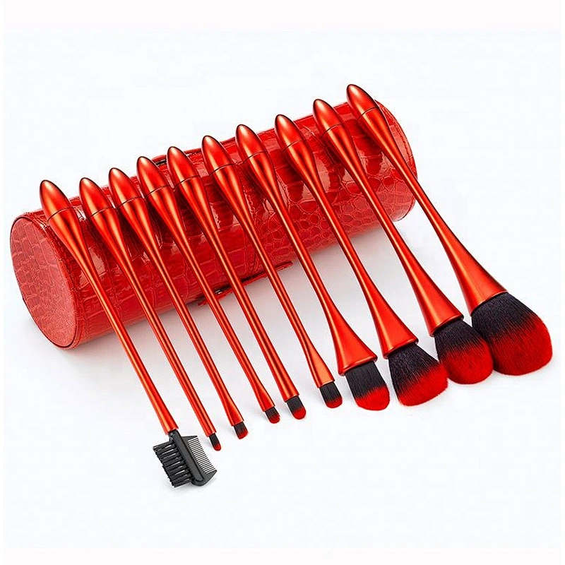 2020 New Makeup Brushes 10pcs Beauty Cosmetics Kit Contour Eye Shadow Powder Blush Make up Brush Set Foundation Fan Brush