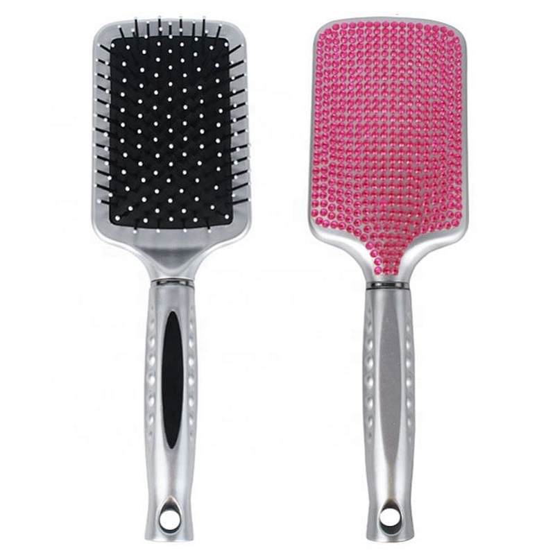 Custom Logo Luxury Handmade Crystal Paddle Brush Air Cushion Rhinestone Bling hair brush For Women