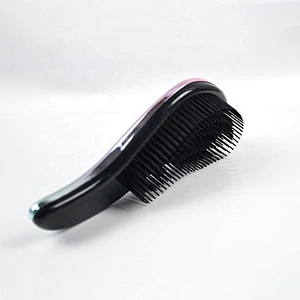 Professional Hot Sale Electroplated Surface Two-Colors Customized Logo Hairbrush