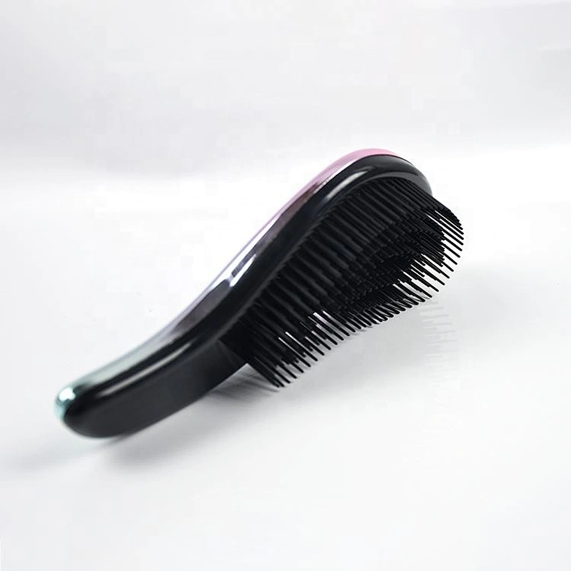 Professional Hot Sale Electroplated Surface Two-Colors Customized Logo Hairbrush