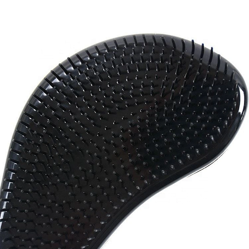 Plastic wigs extension personalized logo salon care electroplate sliver detangle hair brush for wet hair