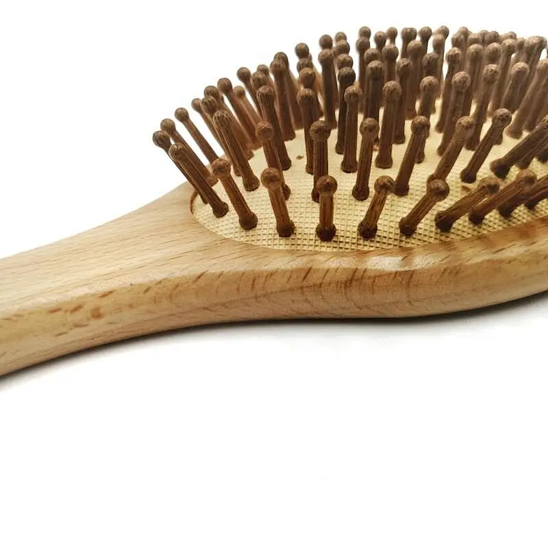 Hot Selling High quality oval wooden or bamboo hair brush set boar bristle hair brush with wood comb set