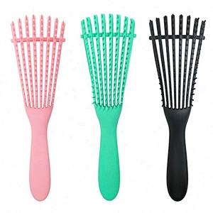 Wholesale Custom Logo Products Eight Rows Detangling Massage Detangle Hair Brush For Curly
