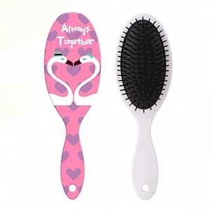 Wholesale Private Label Plastic Handle Nylon Brush Air Cushion Custom Swan Pattern Massage Hair