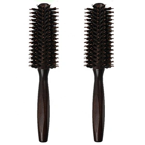 Exfoliating nylon boar bristle salon women care beauty fashional hairdressing round styling wooden brush
