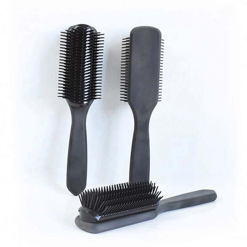 wonderful hard bristle Men's black strong 9 rows unique styling Denman Hair Brushes