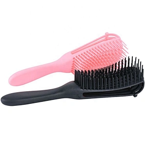 Attractive design vent curved 8 moving arms adjustable detangling hair brush magic hair comb