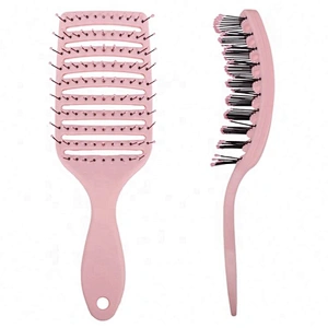 Cheap matt soft touch pink detangling vent brush curly air fast drying ergonomic waves brush