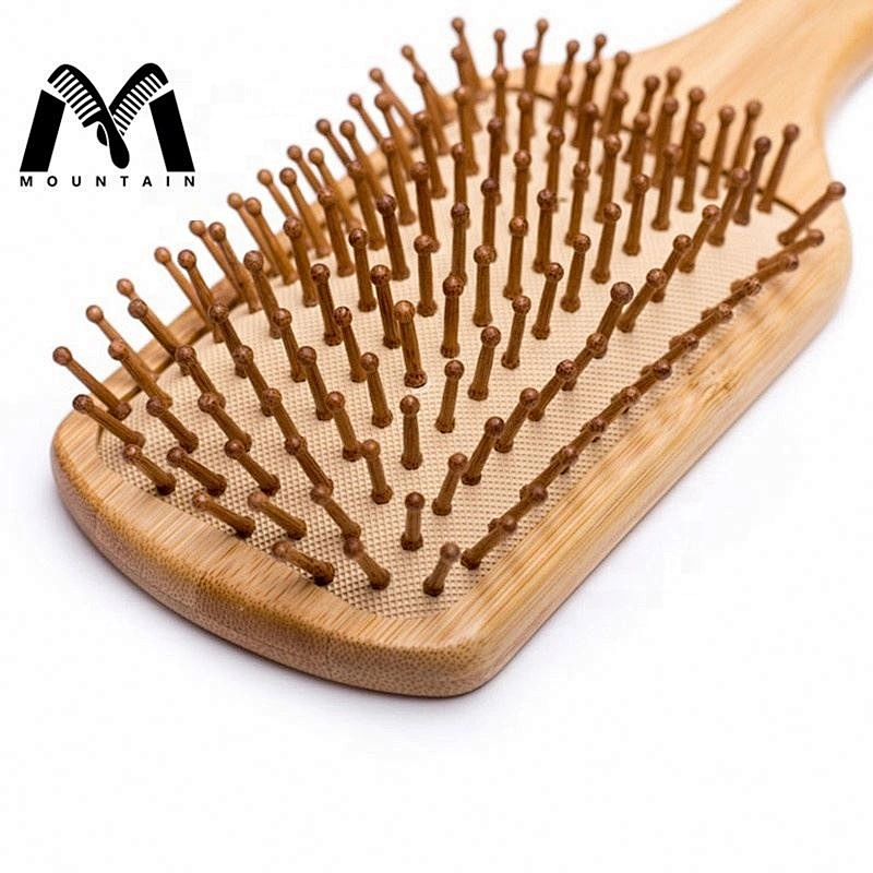 Factory Price Customized Long Handle Bamboo Detangling Massage Air Paddle Hair Brush